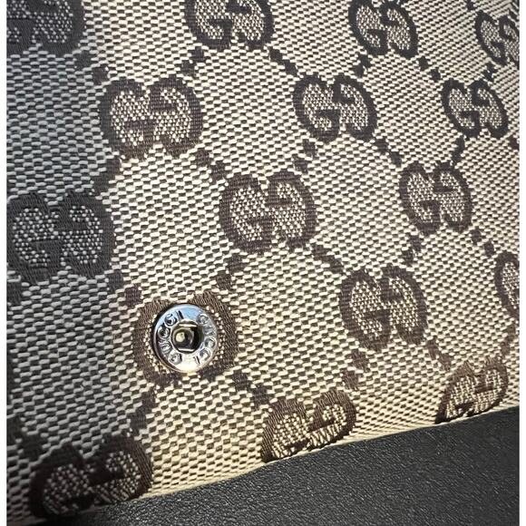 Gucci Eclipse Continental GG Monogram Brown Canvas Leather Trim Trifold Wallet - Picture 14 of 14